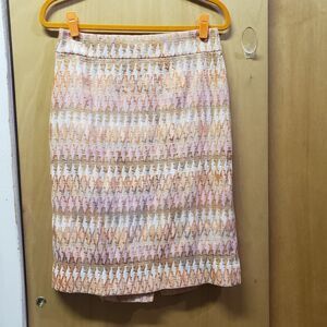 J. Crew Collection Pink & Gold Turkish Delight Pencil Skirt Sz 6  UUU